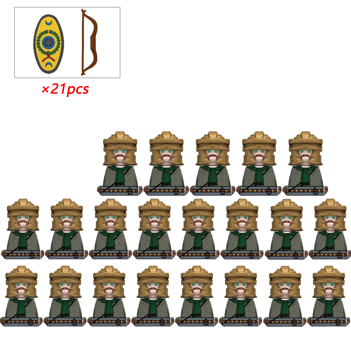 Lego Minifigure Holder - 21 pièces MOC créatif médiéval Kinghts