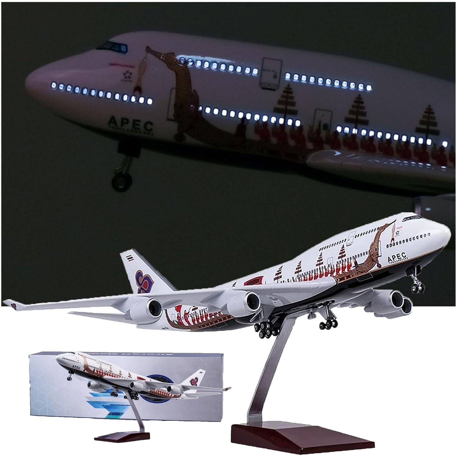 Model Airplane Plastic - Jouets d'avion de 47cm, échelle 1:150,